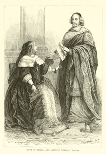 Anny Rakouské a kardinála Mazarina od French School