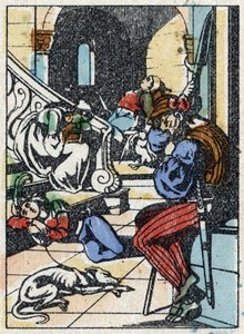 Anonymní ilustrace k „La belle au bois dormant“, příběh Charlese Perraulta (1628-1703), francouzského spisovatele. Dřevoryt Imaging Pellerin - Epinal, sd. Konec 19. století. od French School