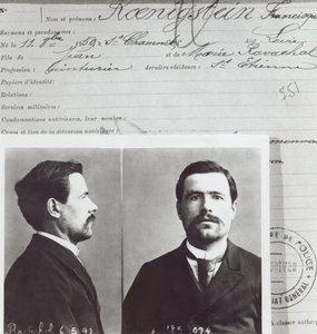 Antropometrická forma Francoise Claudia Koenigsteina, tzv. Ravachol (1859-92), od French School