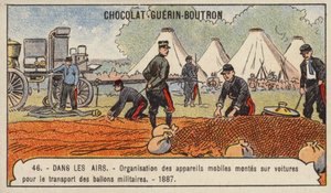 Zařízení pro přepravu vojenských balónů po silnici od French School