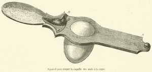 Zařízení na řezání skořápky vařených vajec (rytí) od French School