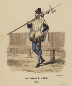 Skotský lučištník stráže od French School
