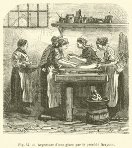 Stříbření zrcadla Draytonovým procesem (rytí) od French School