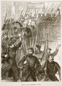 Zatčení pařížského arcibiskupa, březen 1871, ilustrace z Cassellových Dějin francouzsko-německé války 1870-1871. od French School