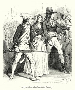 Zatčení Charlotte Corday (rytina) od French School