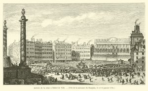 Příjezd královny do Hôtel de Ville, oslava Dauphinových narozenin, 21. a 23. ledna 1782 od French School