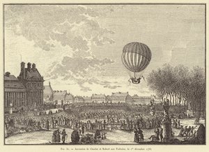 Nanebevstoupení Karla a Roberta do Tuileries, 1. prosince 1783 (rytina) od French School