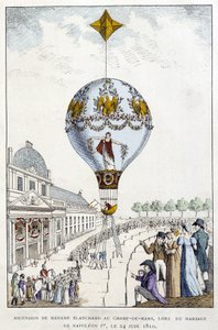 Nanebevstoupení Madame de Blanchard na Champs-de-Mars, na svatbě Napoleona 1., 24. června od French School