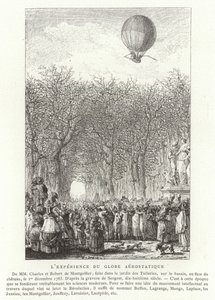 Výstup na Aerostatic Globe bratří Montgolfierů, Paříž, 1. prosince 1783 od French School