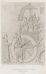 Assurbanipal ve svém voze z Kouyundjiku, Louvre od French School