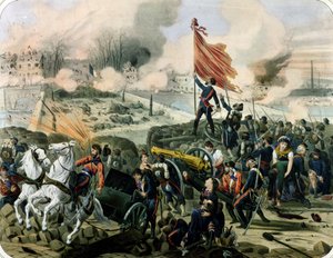 Útok na Pont de Neuilly a Courbevoie, 2. dubna 1871 (litho)