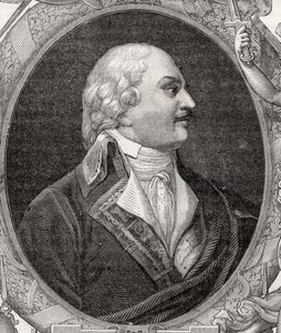 Auguste-Henri-Marie-Picot, markýz de Dampierre, vyrytý Stephanem Pannemakerem (1847-1930) z „Histoire de la Revolution Francaise“ od Louise Blanca (1811-82) od French School