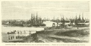Jižní Austrálie, Port of Melbourne, provincie Victoria (rytina) od French School
