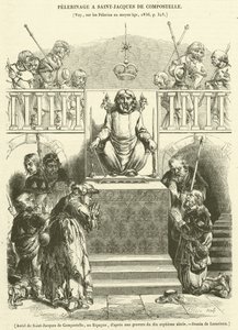 Oltář ze Santiaga de Compostela, Španělsko (rytina) od French School