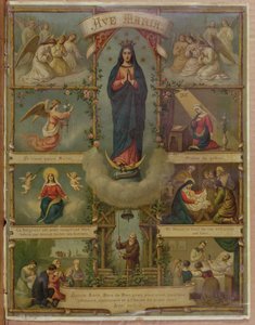 Modlitební karta Ave Maria od French School