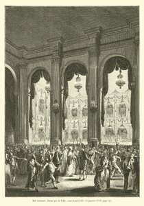 Kostýmní ples, pořádaný městem za Ludvíka XVI., 23. ledna 1782 od French School