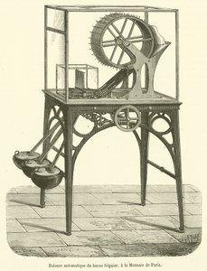 Automatická váha barona Seguiera, v Monnaie de Paris (rytina) od French School
