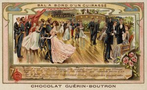 Míč na palubě válečné lodi (chromolitho) od French School
