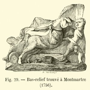 Basreliéf nalezený v Montmartru, 1756 od French School