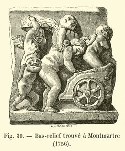 Basreliéf nalezený v Montmartru, 1756 od French School