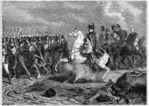 Bitva u Arcis-sur-Aube, 20.-21.3.1814 - střela explodovala pod koněm císaře Napoleona - Bitva u Arcis-sur-Aube (Arcis sur Aube) 20. a 21. března od French School