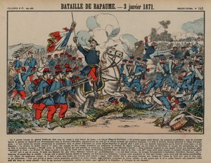 Bitva u Bapaume, francouzsko-pruská válka, 3. ledna 1871 (barevná rytina) od French School