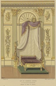Postel Napoleona Bonaparta, když první konzul, palác Compiegne, Francie od French School