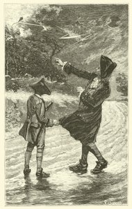 Benjamin Franklin létající se svým drakem (rytina) od French School