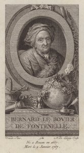 Bernard Le Bovier de Fontenelle, francouzský autor (rytina) od French School