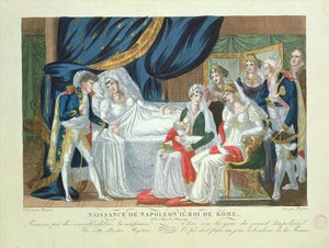 Narození Napoleona II., římského krále, 20. března 1811 od French School