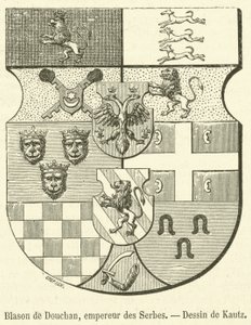 Erb Dušana, císaře Srbů (rytina) od French School