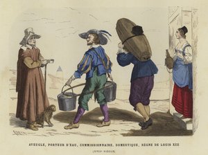 Slepec, nosič vody, komisař a domácí sluha, vláda Ludvíka XIII. Francouzského, 17. století od French School