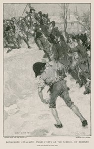 Bonaparte útočí na sněhové pevnosti ve škole v Brienne od French School