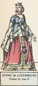 Lucemburská služka, manželka Jana II. (barevná rytina) od French School