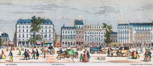 Boulevard Poissonniere jižní strana - Rue du Sentier - Rue Saint Fiacre - Rytina v „Tableau-de-Paris“ od Edmonda Texiera 1852 od French School