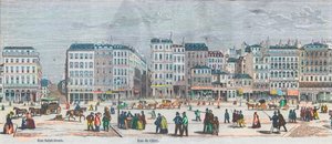 Boulevard Saint-Denis a Boulevard Bonne-Nouvelle - Rue Saint-Denis - Rue de Clery - Rytina v „Tableau-de-Paris“ od Edmonda Texiera 1852 od French School