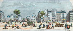 Boulevard des Filles du Calvaire a Boulevard du Temple - Rue Pont aux Choux - Rue des Filles-du-Calvaire - Rue Saintonge - vyryto v „Tableau-de-Paris“ od Edmonda Texiera 1852 od French School