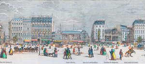 Boulevard des Italians jižní strana a Boulevard des Capucines jižní strana - rue de Choiseul - čínské lázně - rue de la Michodiere - Pavillon de Hanover - rue Louis-le-Grand - Rytina v „Tableau-de-Paris“ od Edmonda Texiera 1852 od French School