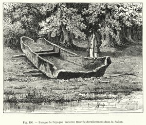Braque z období jezera, nedávno nalezený v Saone (rytina) od French School