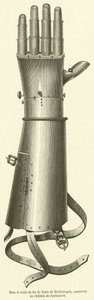 Bras et main de fer de Goetz de Berlichingen, konzervy au chateau de Jaxthausen (rytina) od French School