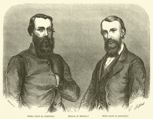 Burke, Wills, zemřel v Austrálii (rytina) od French School
