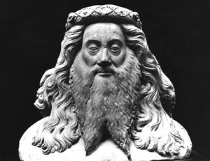 Busta z pohřební sochy Jana II. de Vienne († 1435), seigneura z Pagny, přezdívaného s dlouhým plnovousem, originál z 15. století (sádrový odlitek)