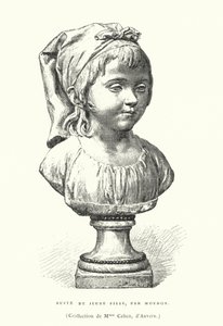 Busta mladé dívky, francouzský sochař Jean-Antoine Houdon, konec 18. nebo začátek 19. století (rytina) od French School