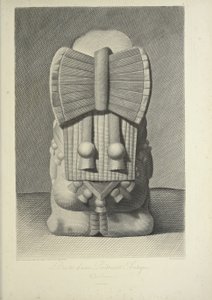 Busta aztécké kněžky, ilustrace z „Pohledy na Kordillery a památky domorodých národů Ameriky“ od Alexandra von Humboldta a Aime Bonpland od French School