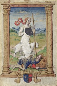 CL 22718A Humility Against Pride, od „Rondeaux des Vertus“, vytvořeno pro Louis de Savoie od French School