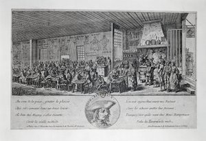 Cabaret du Tambour Royal od Jean Ramponneau (1724-1802), rytina. Francie od French School