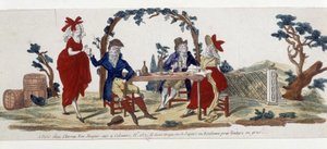 Café à Paris: chez Chereau, rue Jacques - rytina od French School