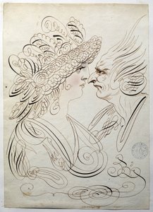 Kaligrafie: Profilové portréty kolem roku 1780 od Bernarda de Paris. od French School