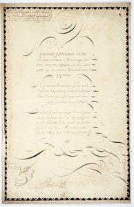 Kaligrafie: Recepční kus z roku 1737 od Andre Francoise Rolanda. od French School