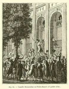 Camille Desmoulins v Palais-Royal, 17. července 1789 od French School